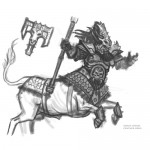Concept Art of a Chaos Dwarf Bull Centaur by Mantic Games