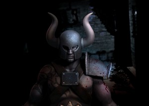 CG rendering of a Warhammer Chaos Marauder, from the forthcoming Warhammer Quest computer game