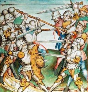 Battling Empire Watchmen and citizens, to illustrate the Riot Settlement Event